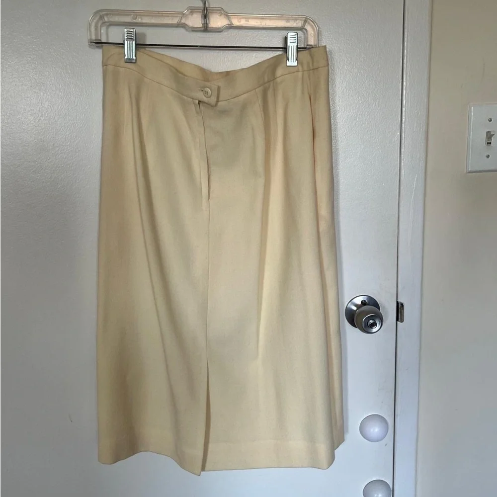 Dior Women's Cream Blazer with Skirt Gold Accents